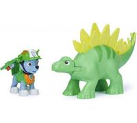 cavernedesjouets Coffret pour Pat Patrouille Dino : Chien Rocky et Son stégosaure avec Un Dino mystère - Set Figurine Chien et Dinosaure avec Carte Tigre