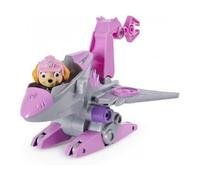 cavernedesjouets Coffret pour Pat Patrouille Dino Stella et Son Avion a Friction + Un Dinosaure mystère - véhicule Deluxe - Set Figurine Chien et Carte Tigre