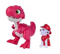 cavernedesjouets Coffret pour Pat Patrouille Film Mission Dino : Chien Marcus et rhubarbe t-Rex Rugissant - Set Figurine et Dinosaure + 1 Carte