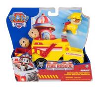 cavernedesjouets Coffret pour Pat Patrouille Fire Rescue Ruben + Camion Benne Pompier de Luxe - Set Figurine et véhicule + Carte Tigre