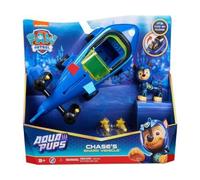 cavernedesjouets Coffret pour Pat Patrouille - sous-Marin Requin avec Chien Chase 23 cm - Set Collection mer avec 1 Carte Tigre - véhicule - Figurine