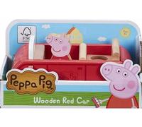 cavernedesjouets Coffret pour Peppa Le Cochon : Voiture Rouge en Bois de Peppa Le Cochon 15 cm et 1 Figurine Peppa - Set Jouet Enfant + Carte Animal
