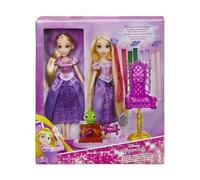 cavernedesjouets Coffret Raiponce coiffures créations Salon Ruban Royal (poupée + Accessoires) - Set poupée Princesse et Carte Animal - Jouet Fille