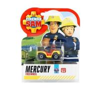 cavernedesjouets Coffret Sam Le Pompier véhicule en métal Mercury Quad de Pompier Rouge et Jaune 5 cm - Set Voiture Miniature + 1 Carte Tigre
