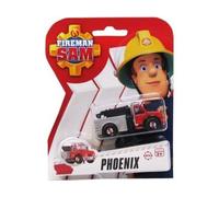 cavernedesjouets Coffret Sam Le Pompier véhicule en métal Phoenix Camion Rouge 7 cm - Set Voiture Miniature + 1 Carte Tigre