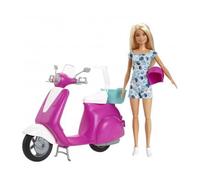 cavernedesjouets Coffret Scooter + Casque - 1 poupée - Set poupée Mannequin + 1 Carte Tigre - Jouet Fille