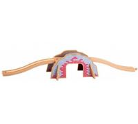 cavernedesjouets Coffret Tunnel et Pont : Accessoire Circuit Train en Bois - Set Jeu de Construction + 1 Carte Tigre