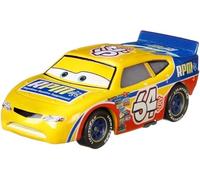 cavernedesjouets Coffret Voiture pour Cars : Winford Bradford Rutherford - Set véhicule Miniature Jaune et Bleu + Carte