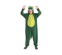 cavernedesjouets Combinaison t rex a capuche pour enfant 10/12 ans, garcon et fille - deguisement animal dragon vert - fete - set panoplie et carte