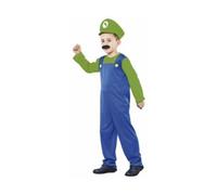 cavernedesjouets Costume plombier luigi 7-9 ans (casquette + combinaison) - deguisement pour garcon - panoplie enfant carnaval ou fete