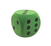 cavernedesjouets Dé geant Mousse Soft 15 cm, Coloris Vert - de Grand Format XXL - Jeu Animation Plein air Jardin intérieur - motricite Enfant - Adulte