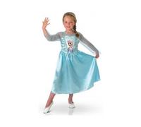 cavernedesjouets Déguisement enfant reine des neiges elsa 7/8 ans frozen - robe de princesse - set costume + 1 carte tigre - panoplie fille