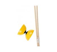 cavernedesjouets Diabolo Enfant avec Baguettes en Bois, axe métal - jonglage, Cirque - Coloris aléatoire - Plein air, extérieur - Set Jeu adresse Dont Carte Animal
