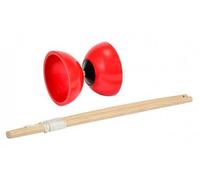 cavernedesjouets Diabolo Enfant avec Baguettes en Bois, axe métal - jonglage, Cirque - Coloris aléatoire - Plein air, extérieur - Set Jeu adresse avec Carte