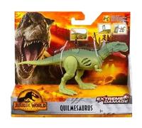 cavernedesjouets Dinosaure quilmesaurus - pour Jurassic - Dino extrême Damage 19 cm - Set Animaux préhistorique Vert + 1 Carte Tigre - nouveauté