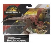 cavernedesjouets Dinosaure Rebirth Beipiaosaurus - Jurassic Combat extrême Dino 19 cm - Set Animaux préhistorique + 1 Carte Offerte