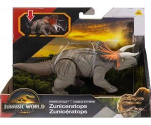 cavernedesjouets Dinosaure Rebirth Zuniceratops - Jurassic Combat extrême Dino 18 cm - Set Animaux préhistorique + 1 Carte Offerte