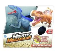 cavernedesjouets Dinosaure t-Rex méchant Vert 30 cm de Haut - Dino articule avec Son et lumière - Tyrannosaurus Mighty megasaur - Figurine avec Carte Animal