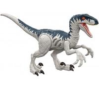 cavernedesjouets Dinosaure Velociraptor - pour Jurassic - Dino extrême Damage 19 cm - Set Animaux préhistorique Gris et 1 Carte Tigre - nouveauté