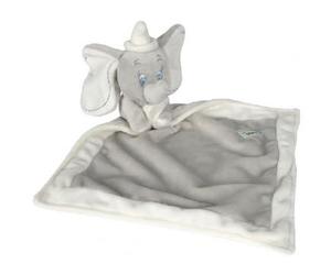 cavernedesjouets Doudou eléphant Dumbo Plat Gris 26 x 26 cm - Peluche - Enfant et Bebe - Fille Garcon - Set Cadeau Naissance - avec Carte Tigre