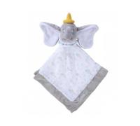cavernedesjouets Dumbo éléphant Gris Grand Doudou Plat Lange Blanc et Gris 40 x 40 cm - Peluche Enfant - Bebe - Set Cadeau Naissance avec 1 Carte Tigre