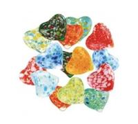 cavernedesjouets Filet 15 Galets Coeurs, Multicolore - Pierres, Billes en Verre - Serie Collector - Decoration, Jeu, Loisirs creatifs - Set Jouet + Carte