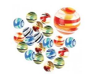 cavernedesjouets Filet 20 Billes 16mm + 1 calot 25mm, tortitta - Collector, Rare - Tourbillon, Spirale Colores - Jeu Recreation Enfant - Set Jouet et Carte