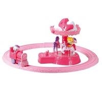cavernedesjouets Grand Circuit de Train avec Locomotive motorisees et carrousel pour Chat Kitty- Coffret Fete foraine et Manege - Parc Attraction - Set Jouet Fille + Carte Tigre