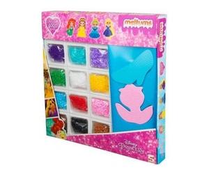 cavernedesjouets Grand coffret princesses 6000 perles a repasser midi, multicolore + 4 plaques picots - pour disney fille - jeu loisir creatif enfant + 1 carte offerte