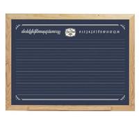 cavernedesjouets Grand Tableau Noir Mural ecolier 88x66cm Face Craie Ardoise XXL - Cadre et plumier en Bois - Set Jeu Dessin Enfant + 1 Carte Tigre