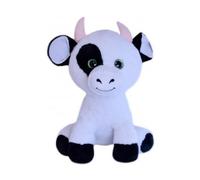 cavernedesjouets Grande Peluche Vache Marie Blanche et Noir 90 cm - Doudou géant - Set Peluche Enfant XXL avec Carte Tigre