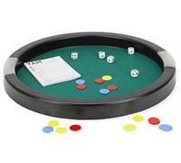 cavernedesjouets Grande Piste de des 45 cm + Bloc de Yam avec 21 jetons Plastique + 5 des - Set Piste geante Ronde Multi Jeux + Carte - Plateau