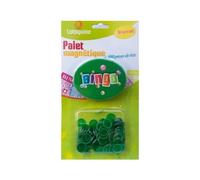 cavernedesjouets Gros Aimant ramasse jetons pour Loto Bingo + 100 pions Vert - Palet magnetique - Accessoires Jeu - kit Complet 2 en 1 et Carte Tigre