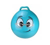 cavernedesjouets Gros Ballon Sauteur 55 cm Jumpy Boing emoticone intello - poignee, PVC Souple Bleu - Gym Enfant 4 Ans+ 50 kg Max - Jeu pour Sauter et rebondir