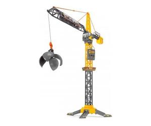 cavernedesjouets Grue de Chantier 120 cm filoguidee Enfant, avec Boule Demolition, Rotation 360° - telecommande avec Fil - Set Engin et Carte