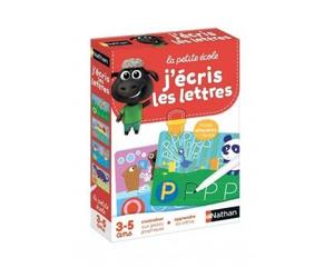cavernedesjouets J'ecris Les Lettres 3-5 Ans - fiches Ardoise effacables + Feutre - Alphabet, graphismes - Set educatif Jeux d'ecriture + Carte