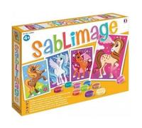 cavernedesjouets Jeu créatif : sablimage les licornes 4 tableaux - kit création sable colore - set enfant et une carte - nouveauté