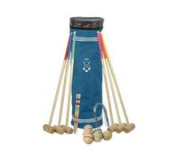 cavernedesjouets Jeu de Croquet Traditionnel en Bois avec Sac de Transport - maillet 80 cm, 6 Joueurs - Jouet Plein air Enfant et Famille - Made in France