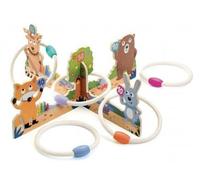 cavernedesjouets Jeu de Lancer d'anneaux en Bois Animaux de la Foret - 1 Support, 5 Anneaux Corde, 1 Sac - Set Plein air adresse Enfant + Carte Tigre