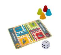 cavernedesjouets Jeu de Petits Chevaux geant 130x93cm - Tapis Plateau, 16 pions, de en Mousse - Ludo XXL - Set Jeu Societe Exterieur et 1 Carte