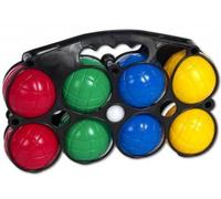 cavernedesjouets Jeu de Plein air - Panier de 8 Boules de Petanque en Plastique coloré + 1 cochonnet - Set Jeu adresse Enfant + 1 Carte Tigre
