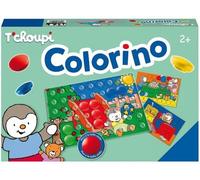 cavernedesjouets Jeu éducatif pour colorino Le Jeu des Couleurs : 4 scènes de tchoupi + 31 pions Colores, 1 Grille - 2 Ans et Plus - Set Jeu Enfant + 1 Carte Tigre