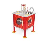 cavernedesjouets Jeu Imitation Cuisine en Bois equipée avec Accessoires : The French cocotte 41,5 x 42 x 64,5 cm - Set Jouet Enfant + Carte Tigre