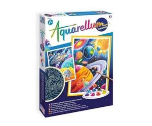 cavernedesjouets Jeu loisir créatif : aquarellum phospho cosmos - set tableau a peindre enfant + 1 carte tigre
