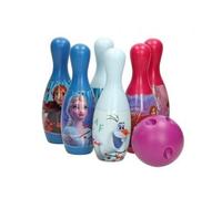 cavernedesjouets Jeu quilles Elsa Reine des neiges II : 6 quilles 18 cm et Mini Boule - Plastique - Bowling Enfant Fille - Set Jouet + 1 Carte