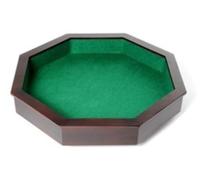 cavernedesjouets Jeux de Societe Piste de dés octogonale Bois - 38.5 x 38.5 cm - Set Jeu Classique + Carte Tigre - nouveauté