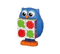 cavernedesjouets Jouet 1er Age 3 en 1 : 4 Cubes avec Hibou Bleu - Set Puzzle : 5 Animaux avec Carte Animal - Jeu d'association Enfant