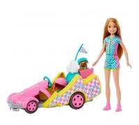 cavernedesjouets Kart de Course + Stacie + 2 Accessoires -1 poupée Mannequin - Set véhicule Jouet Fille et Carte Animal - Voiture