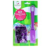 cavernedesjouets Kit 2 en 1 Baton magnetique Loto ramasse jetons + 100 pions de marquage aimante - Violet - Set Accessoire Jeu Bingo avec Carte