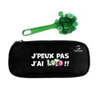 cavernedesjouets Kit Accessoires Loto Bingo 3 en 1 - Trousse + Baton ramasse jetons magnetique + 100 pions aimantes Vert - Set Materiel Jeu + Carte